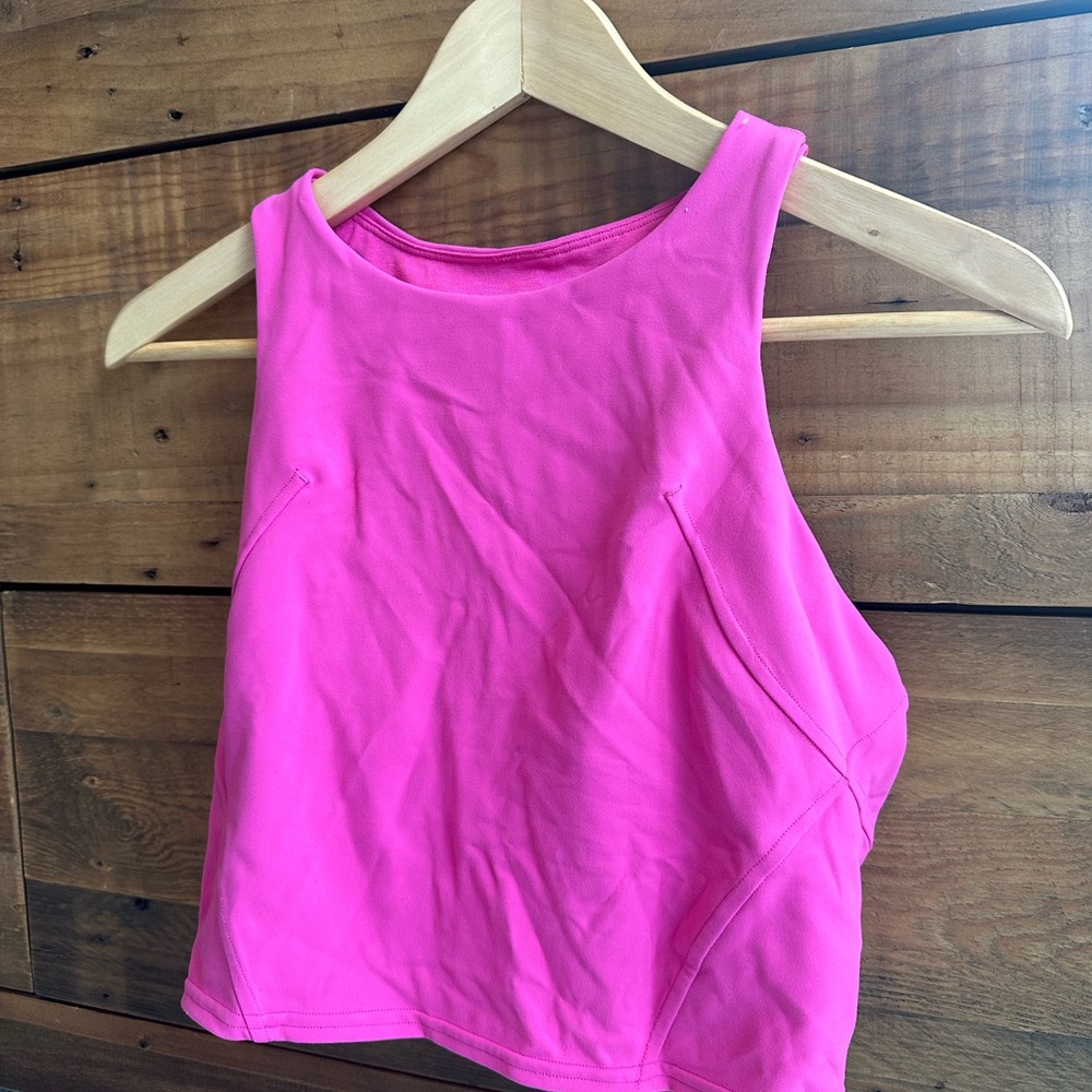 Lululemon Athletica Pink Fitted Crop Tank Top